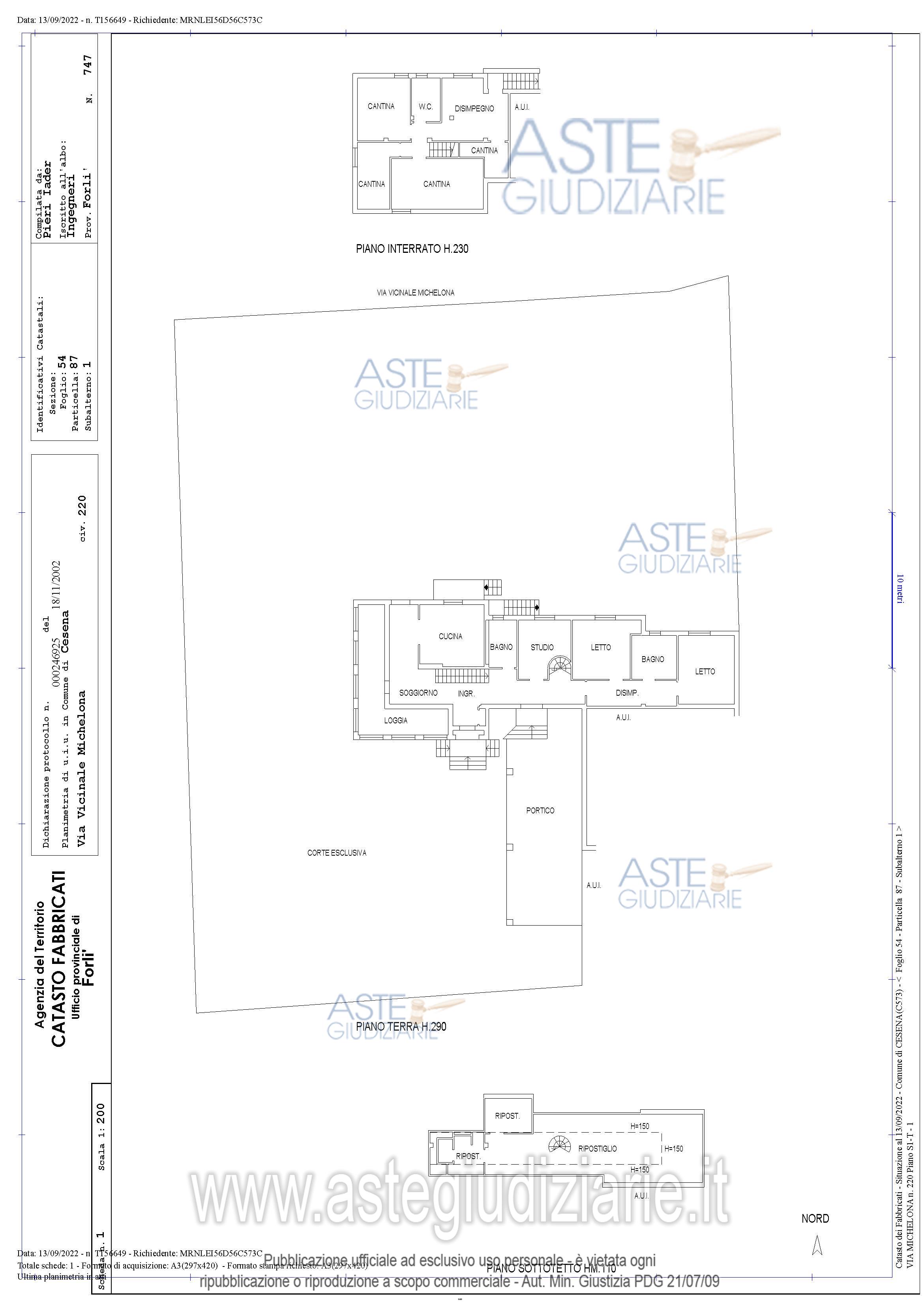 Planimetria del bene