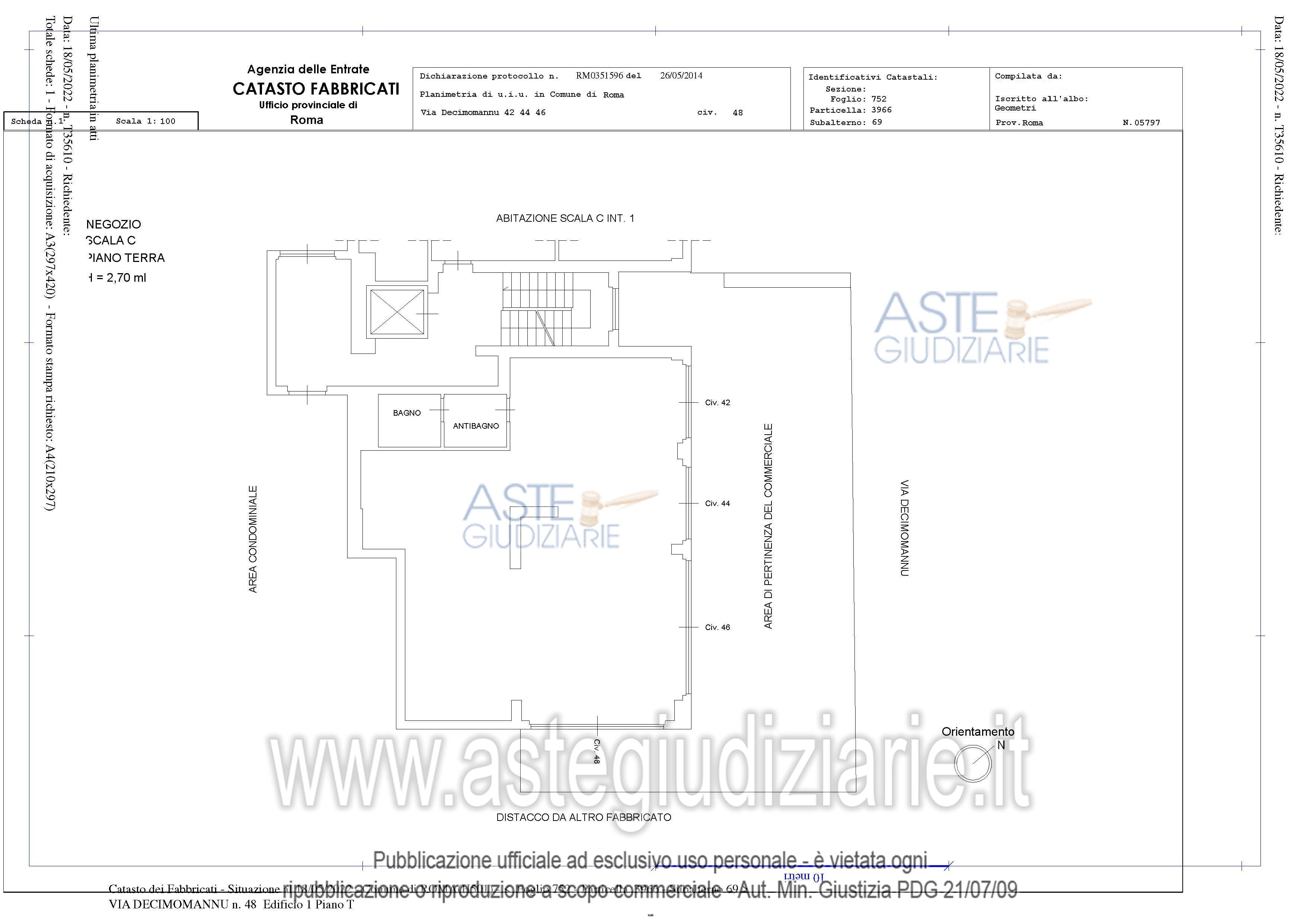 Planimetria del bene