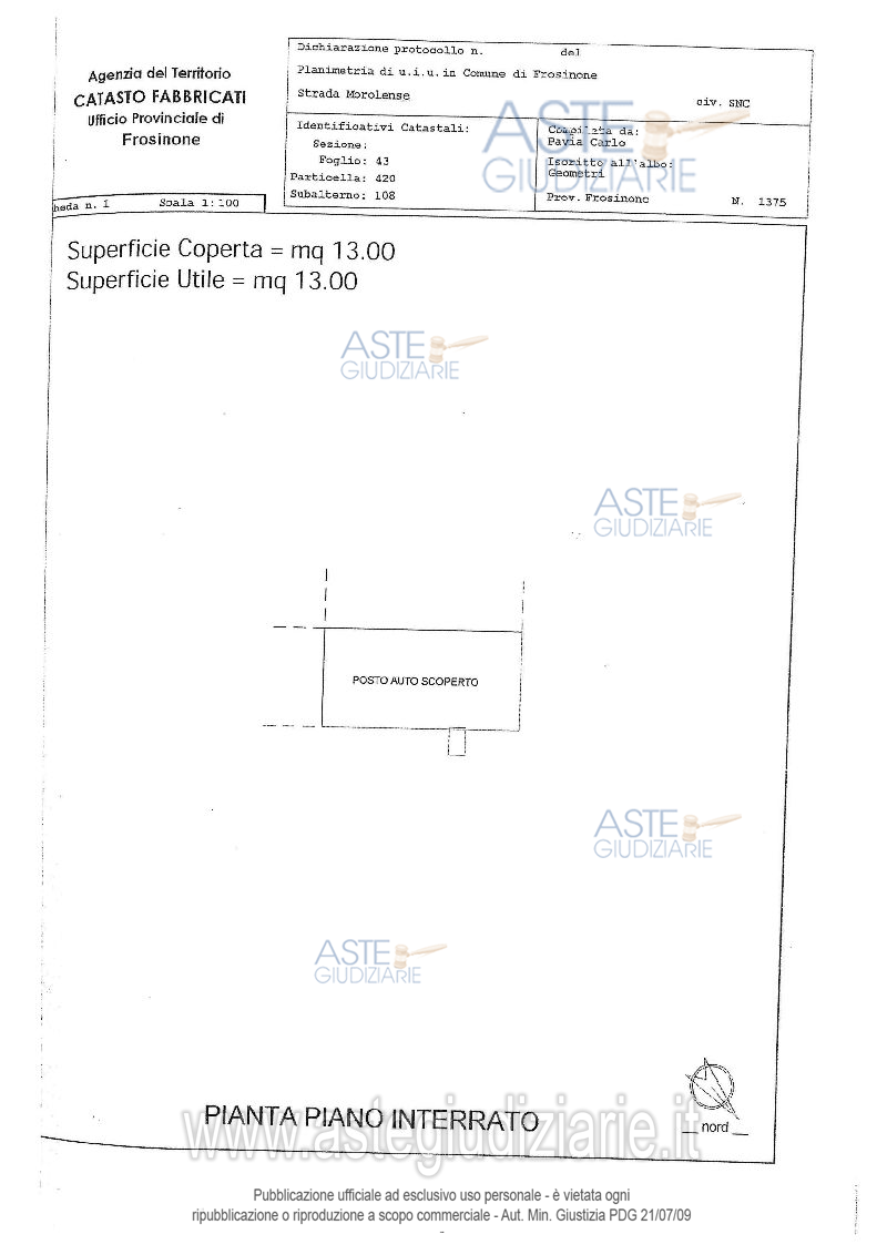 Planimetria del bene