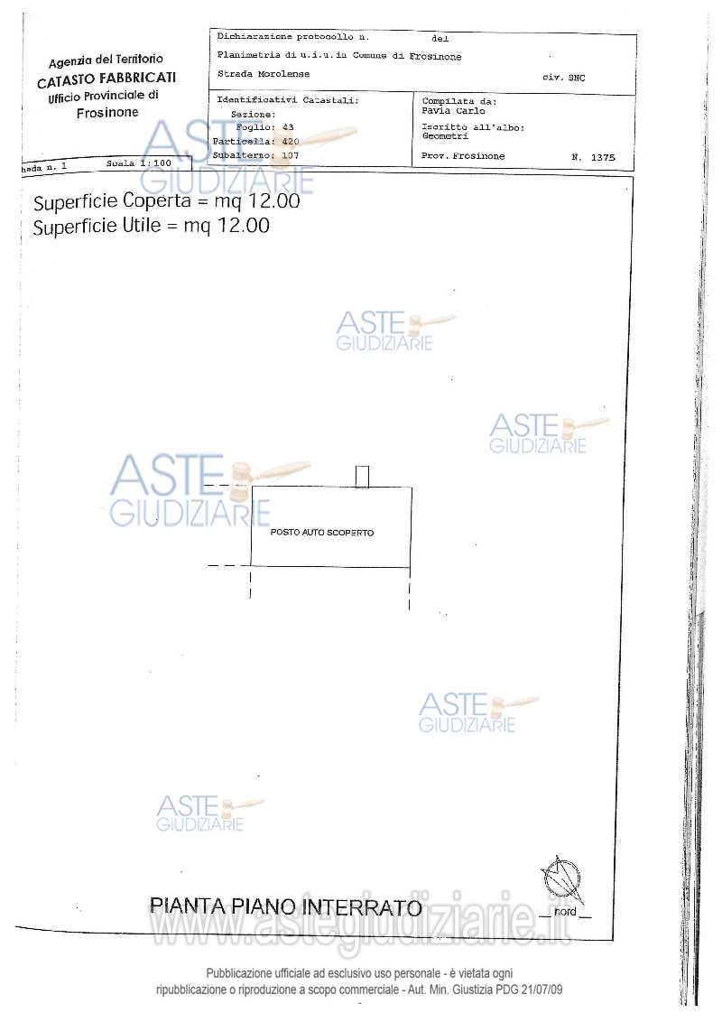 Planimetria del bene