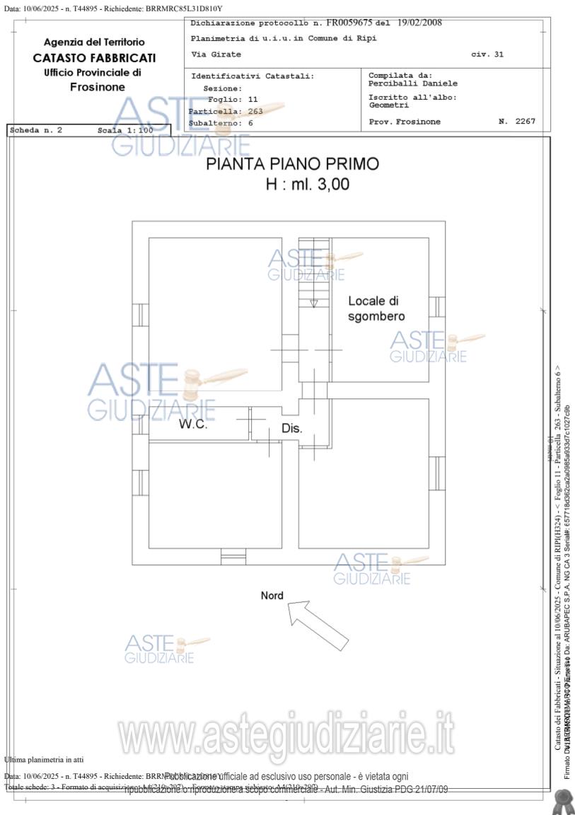 Planimetria del bene