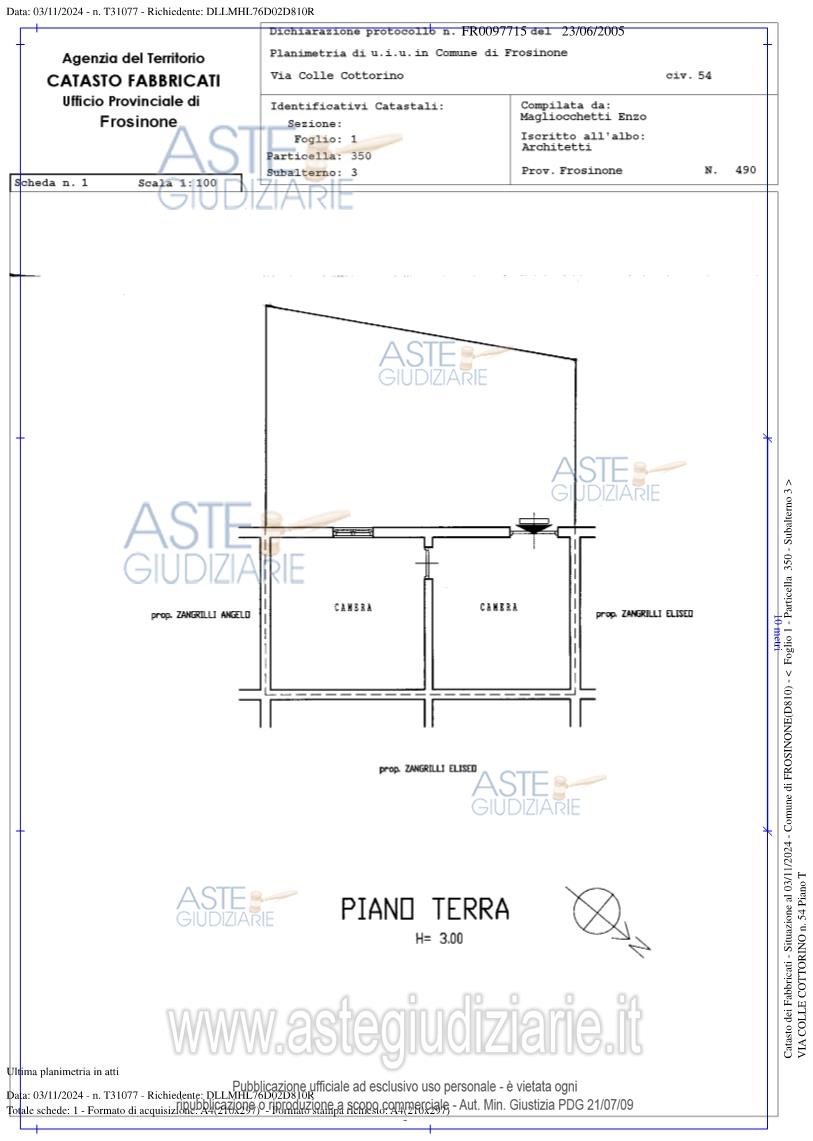 Planimetria del bene