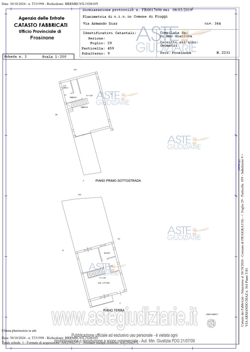 Planimetria del bene