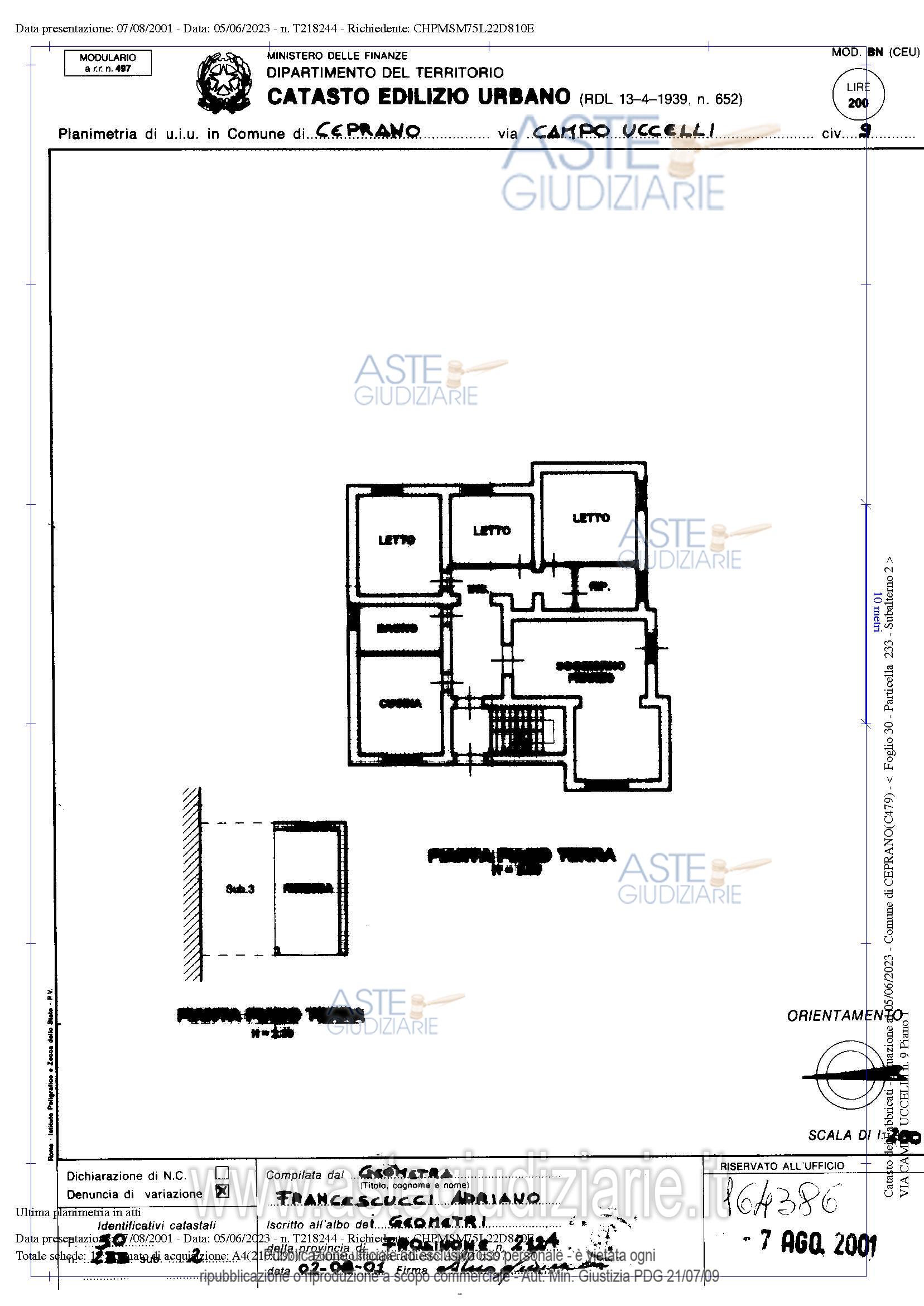 Planimetria del bene