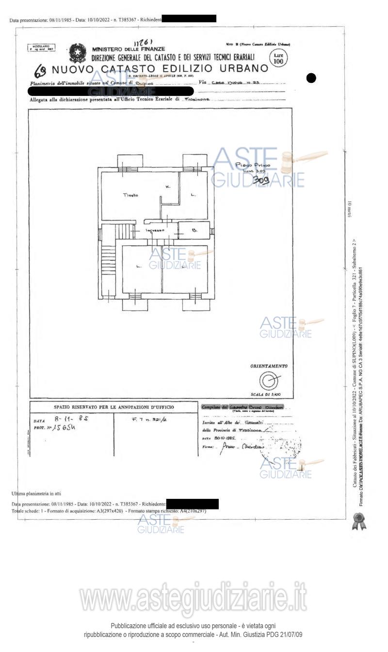 Planimetria del bene