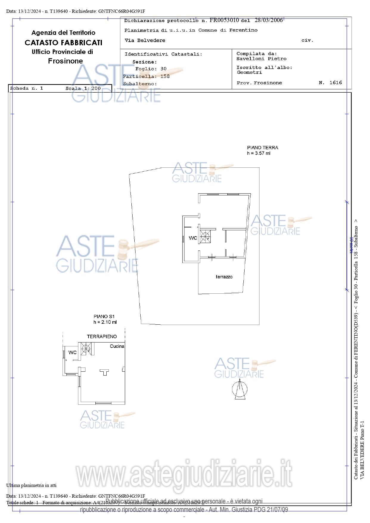 Planimetria del bene