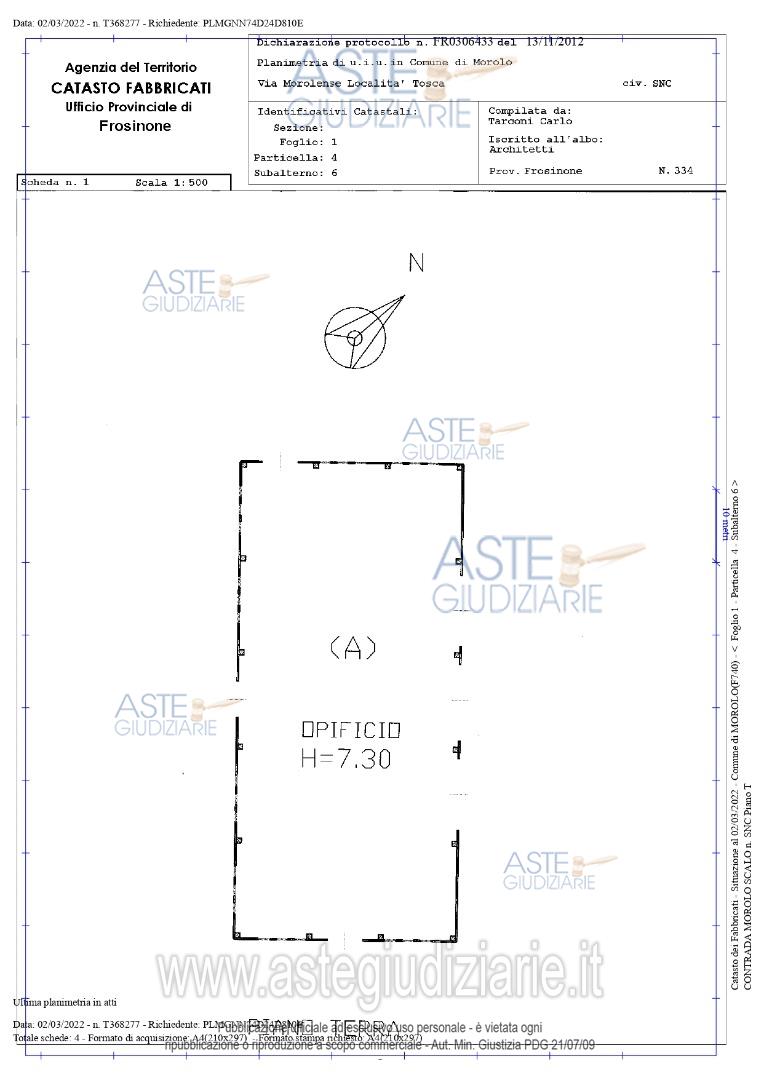 Planimetria del bene