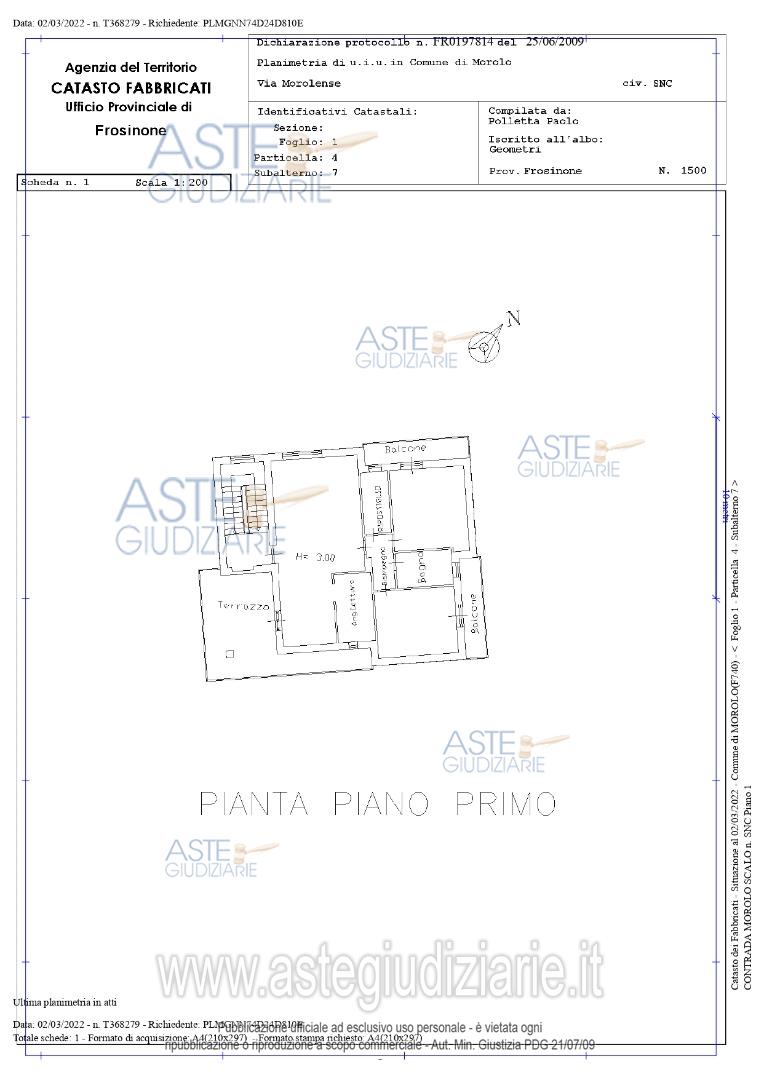 Planimetria del bene