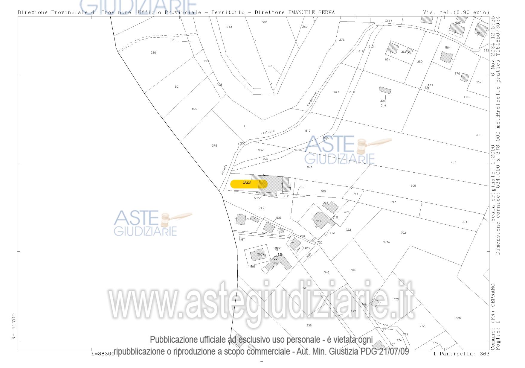 Planimetria del bene