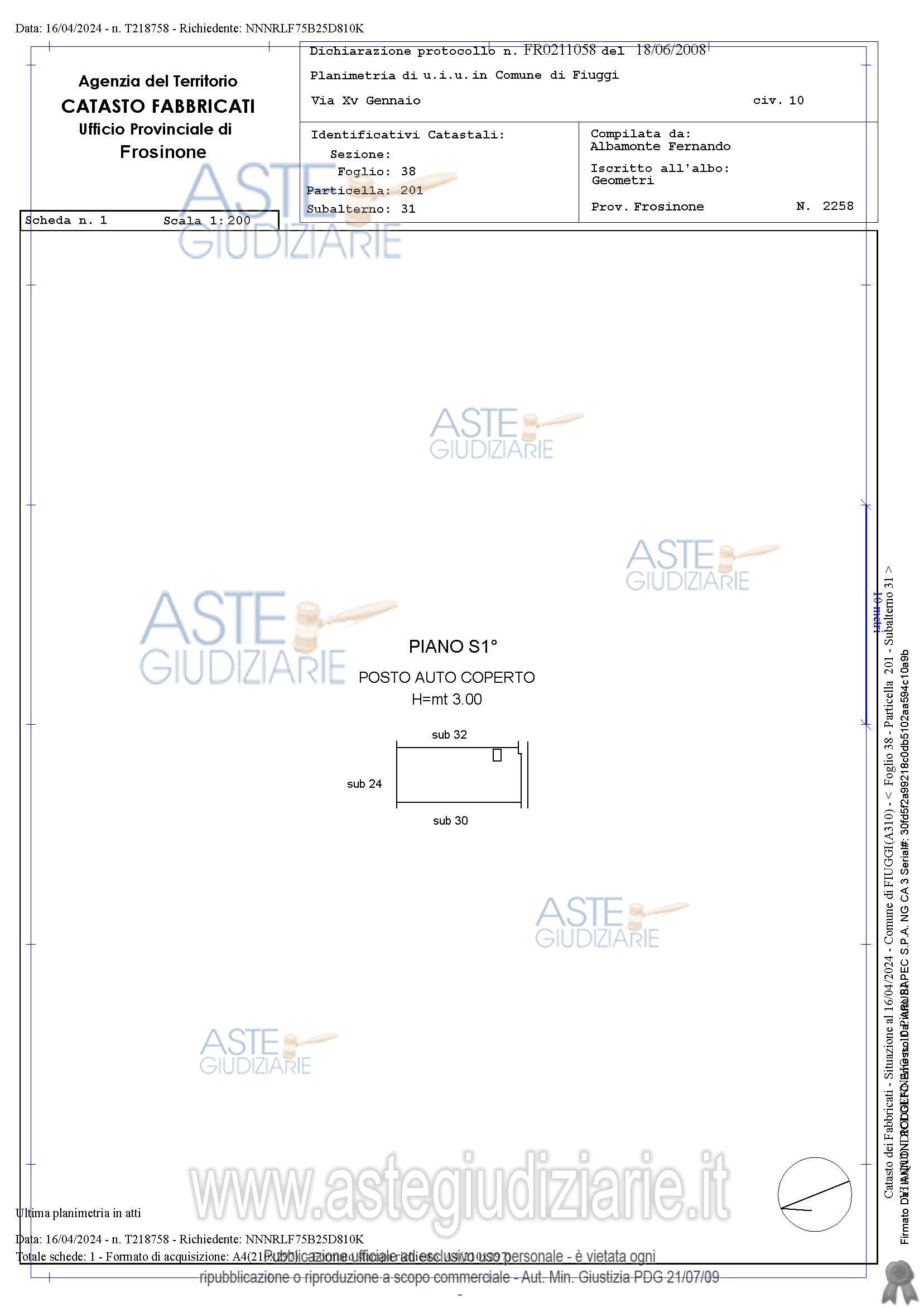 Planimetria del bene