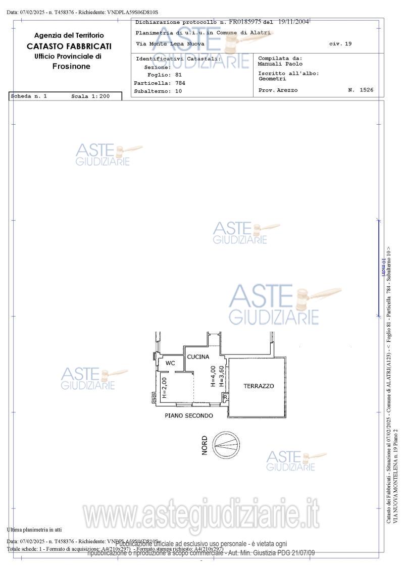 Planimetria del bene