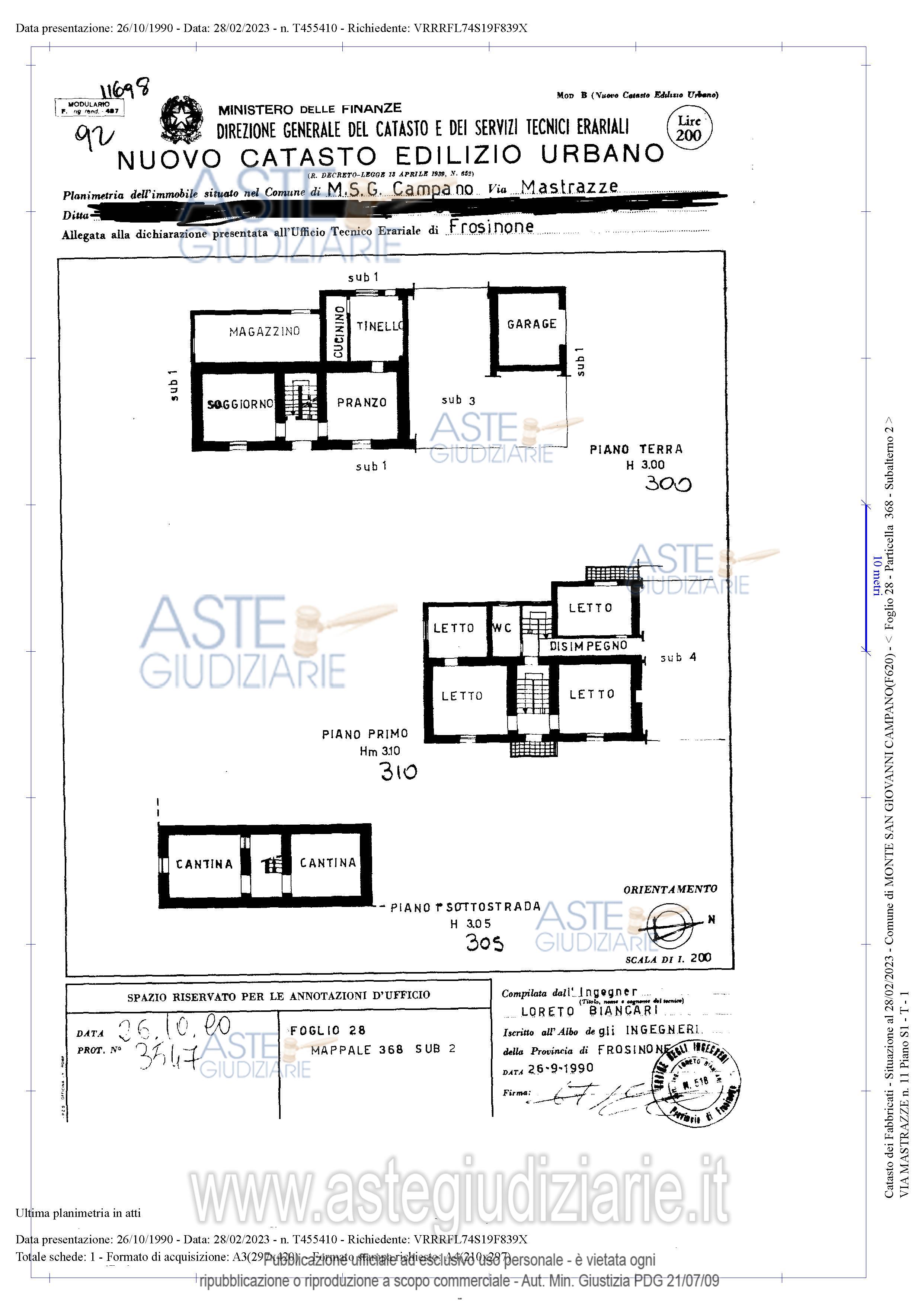 Planimetria del bene