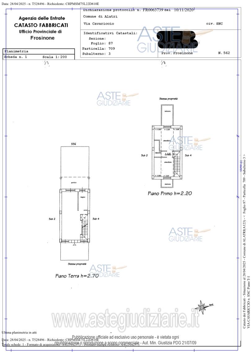 Planimetria del bene