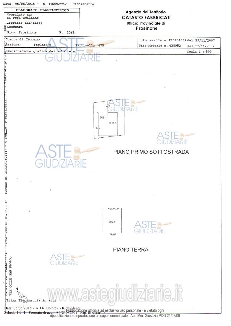 Planimetria del bene