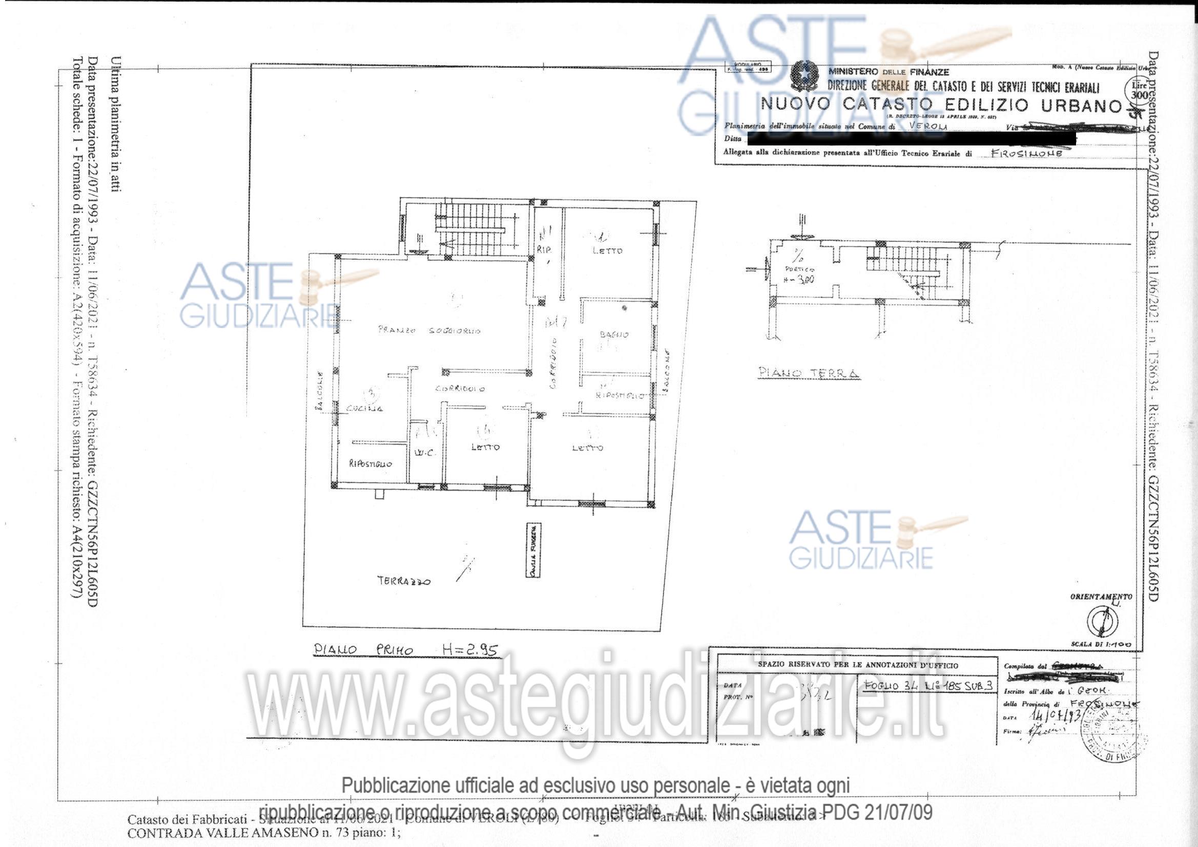 Planimetria del bene
