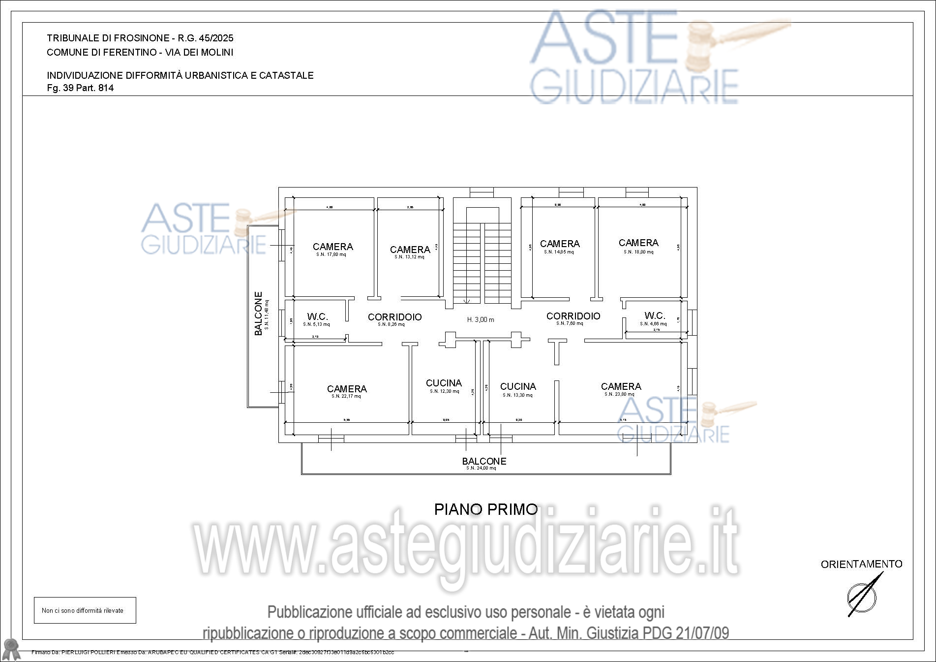 Planimetria del bene