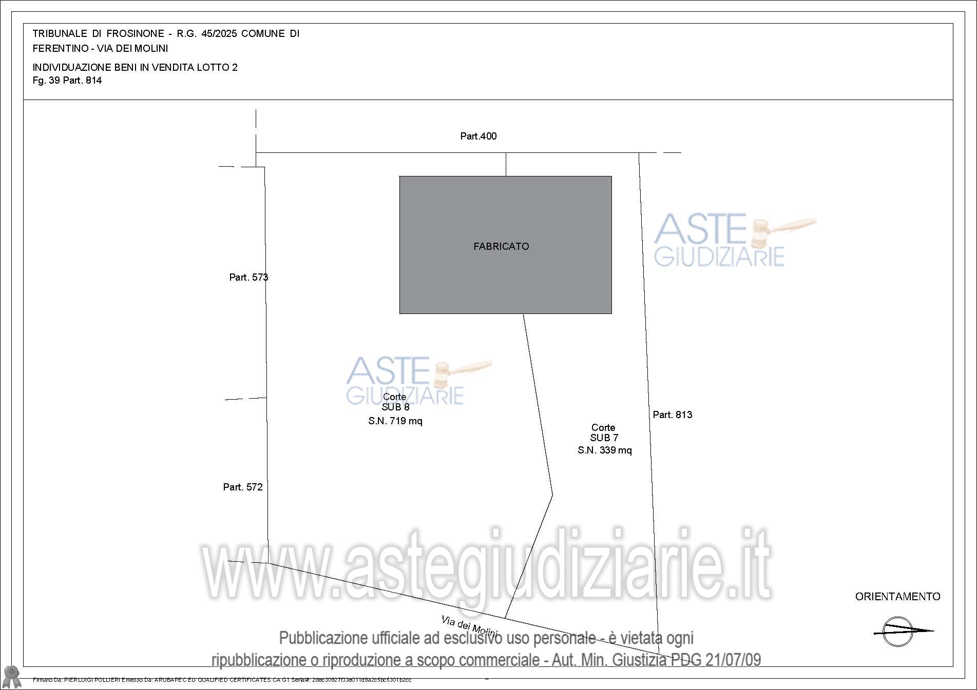 Planimetria del bene