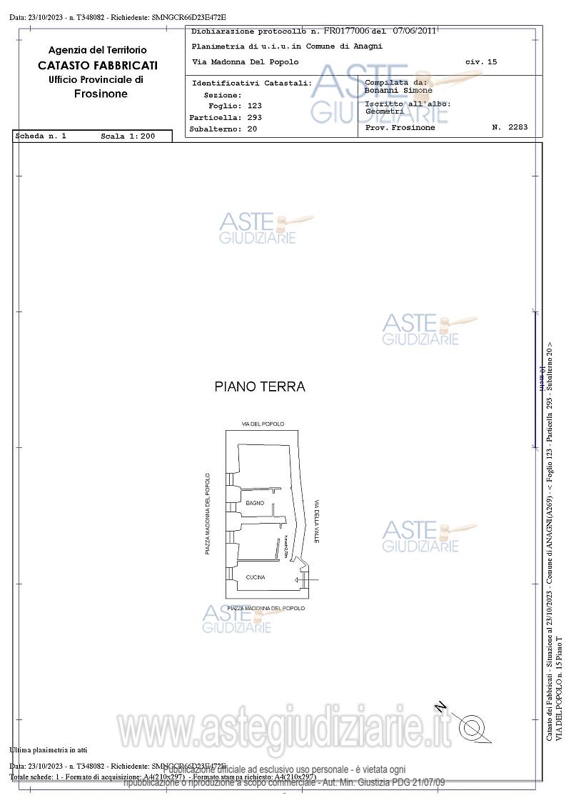 Planimetria del bene