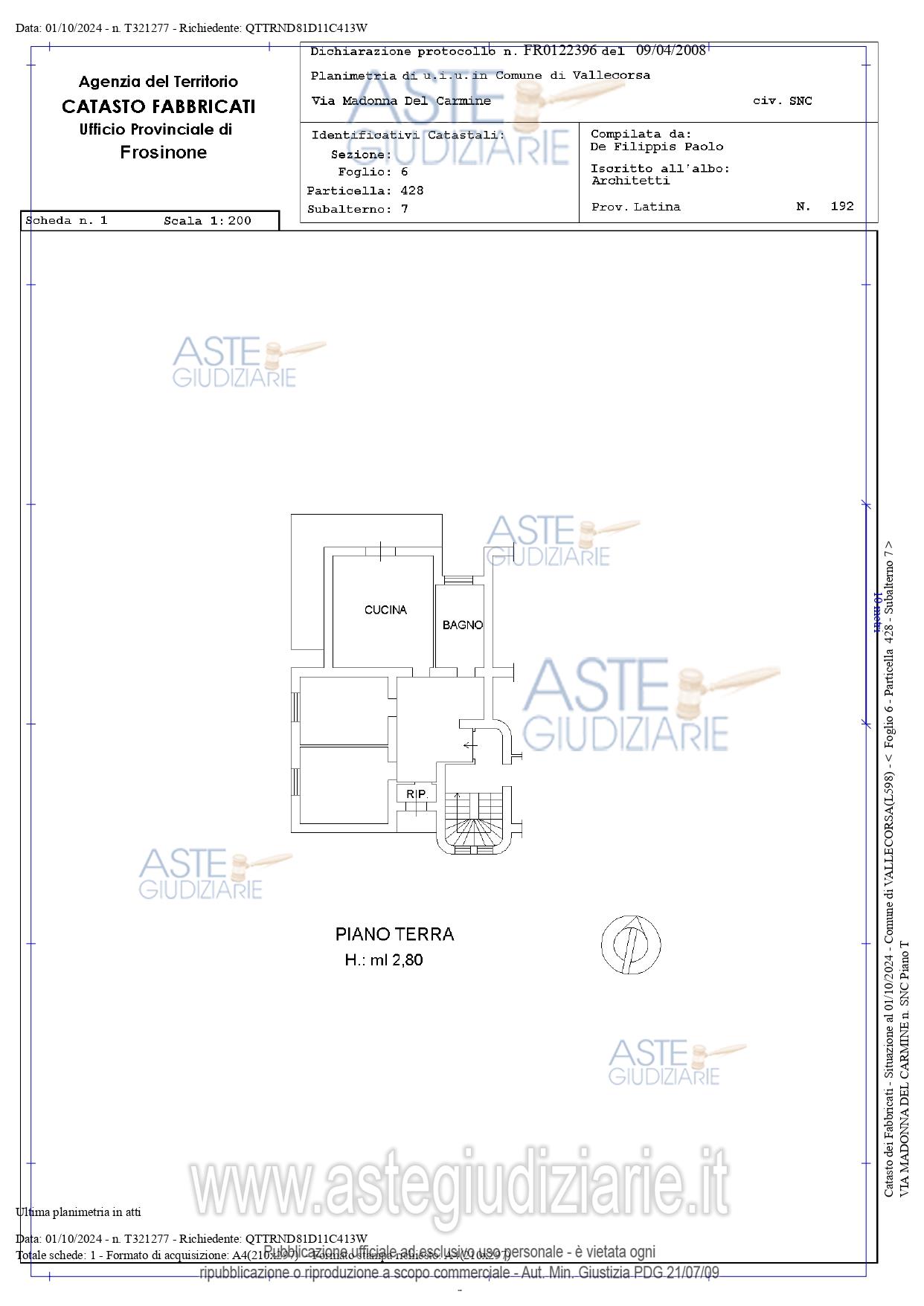 Planimetria del bene