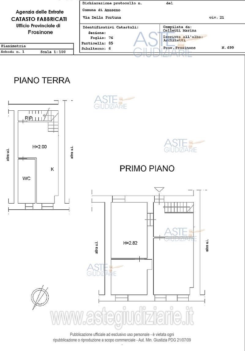Planimetria del bene