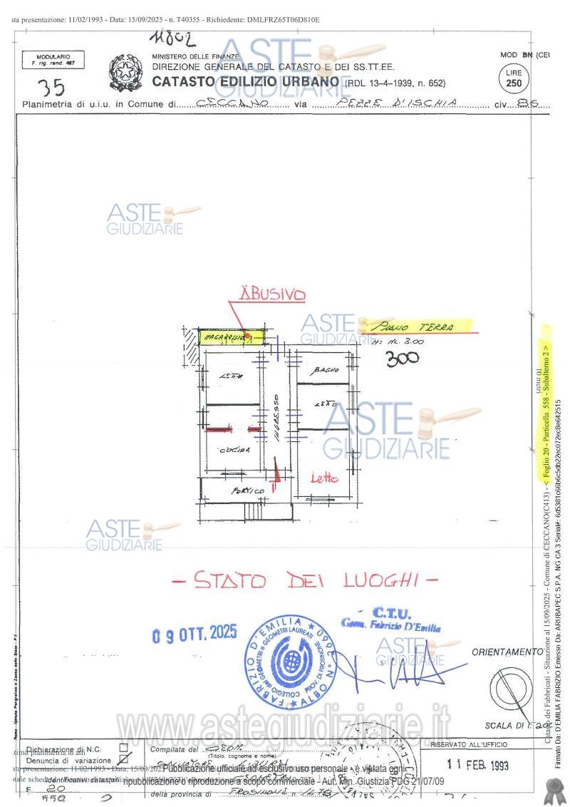 Planimetria del bene