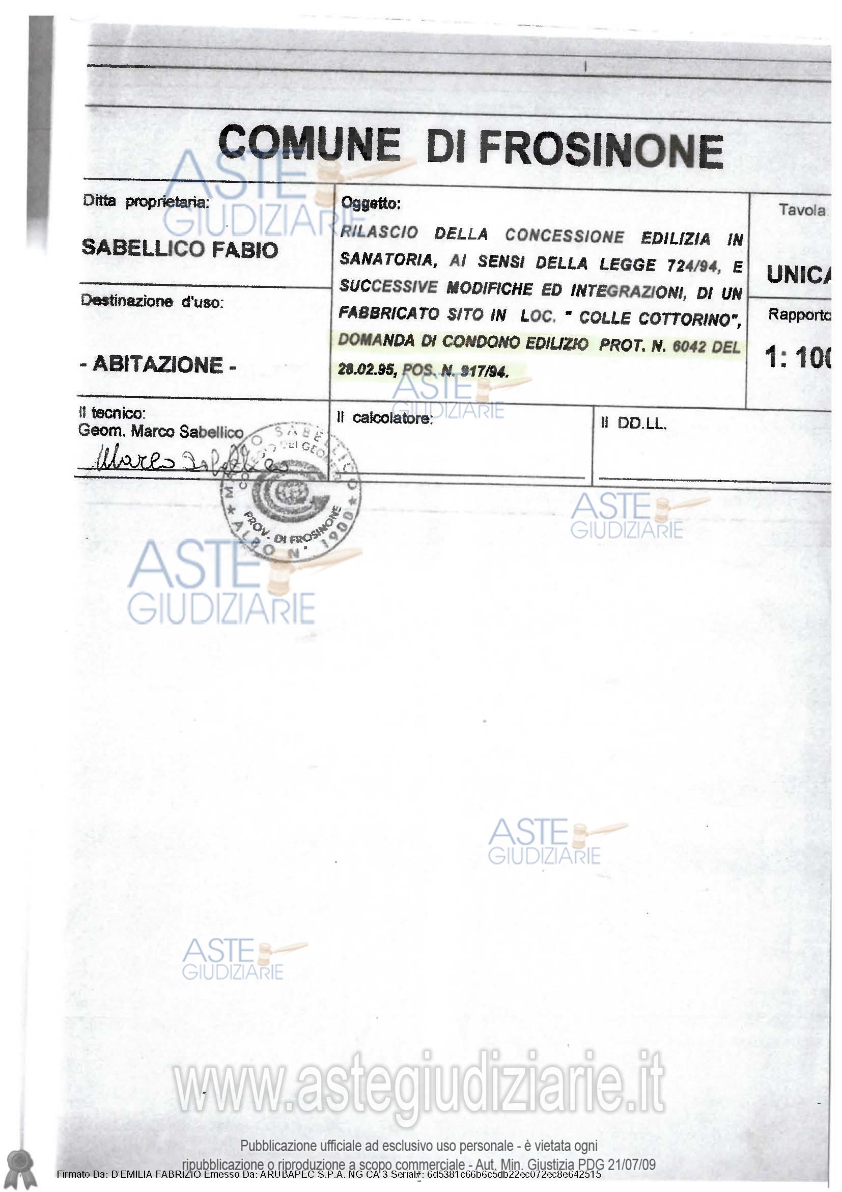 Planimetria del bene