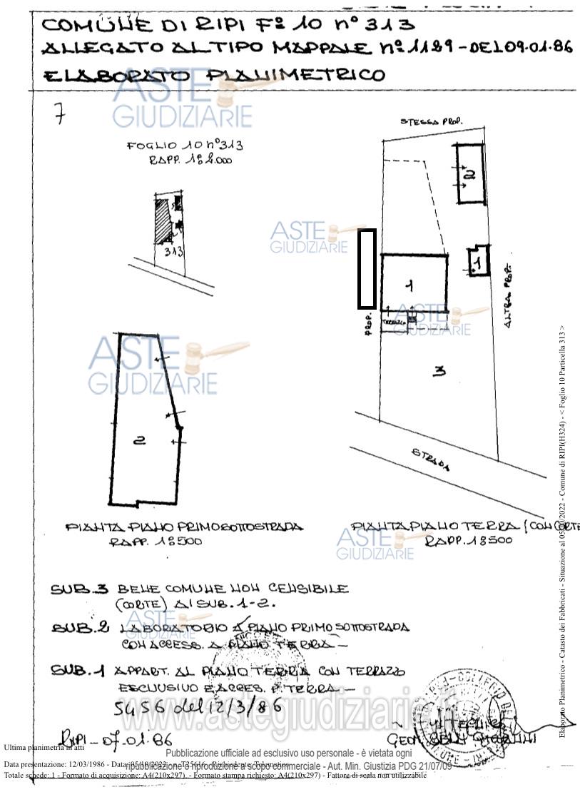 Planimetria del bene