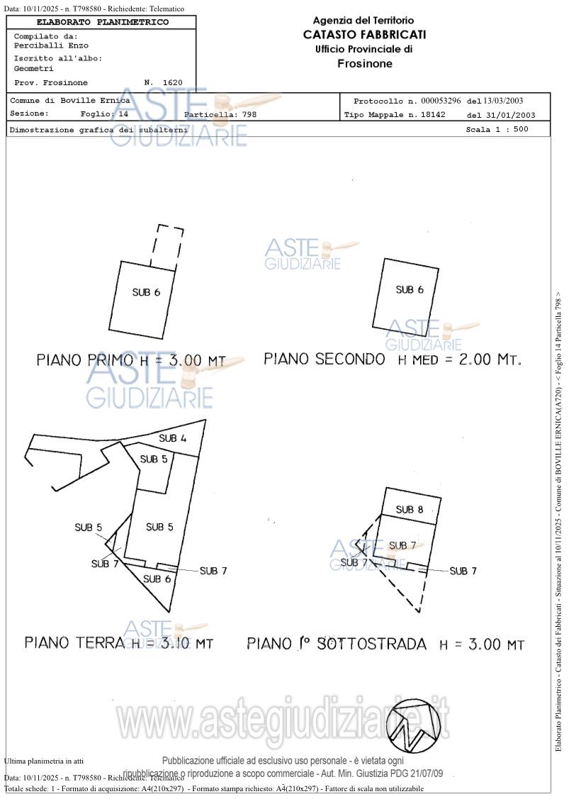 Planimetria del bene