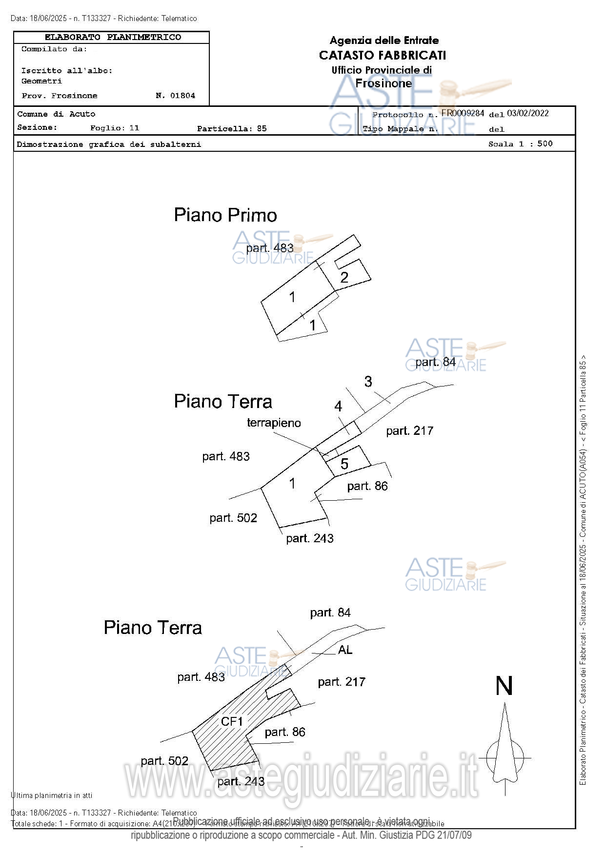 Planimetria del bene