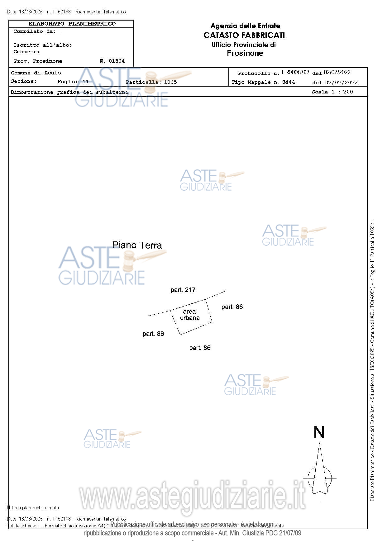 Planimetria del bene