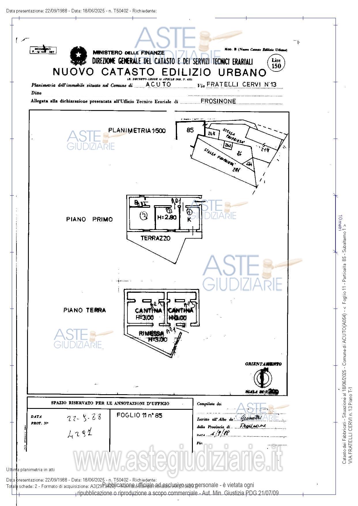 Planimetria del bene