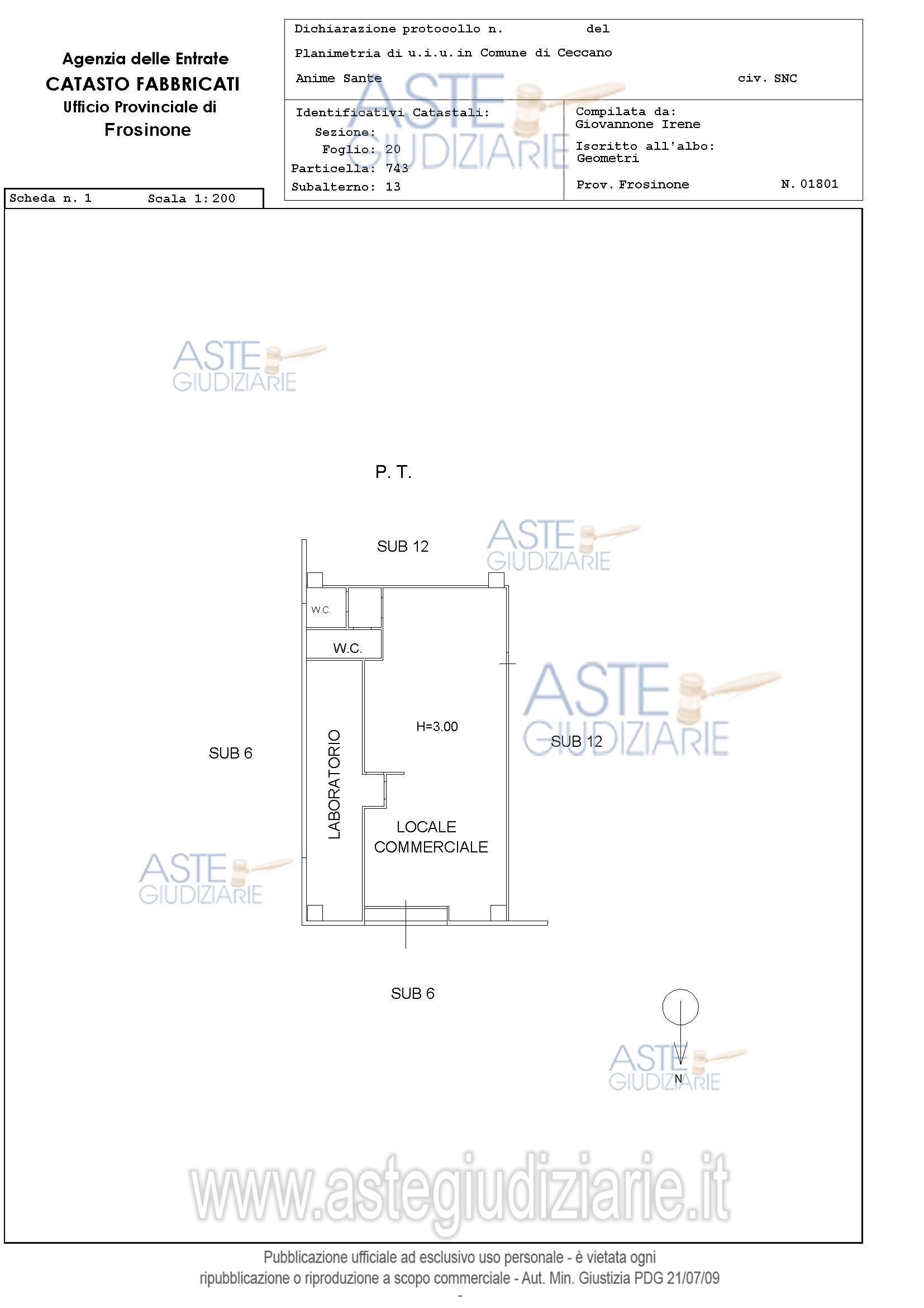 Planimetria del bene