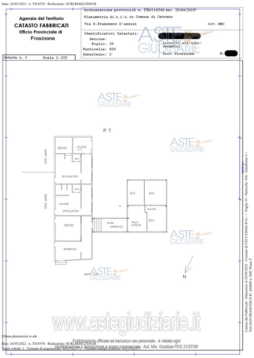 Planimetria del bene