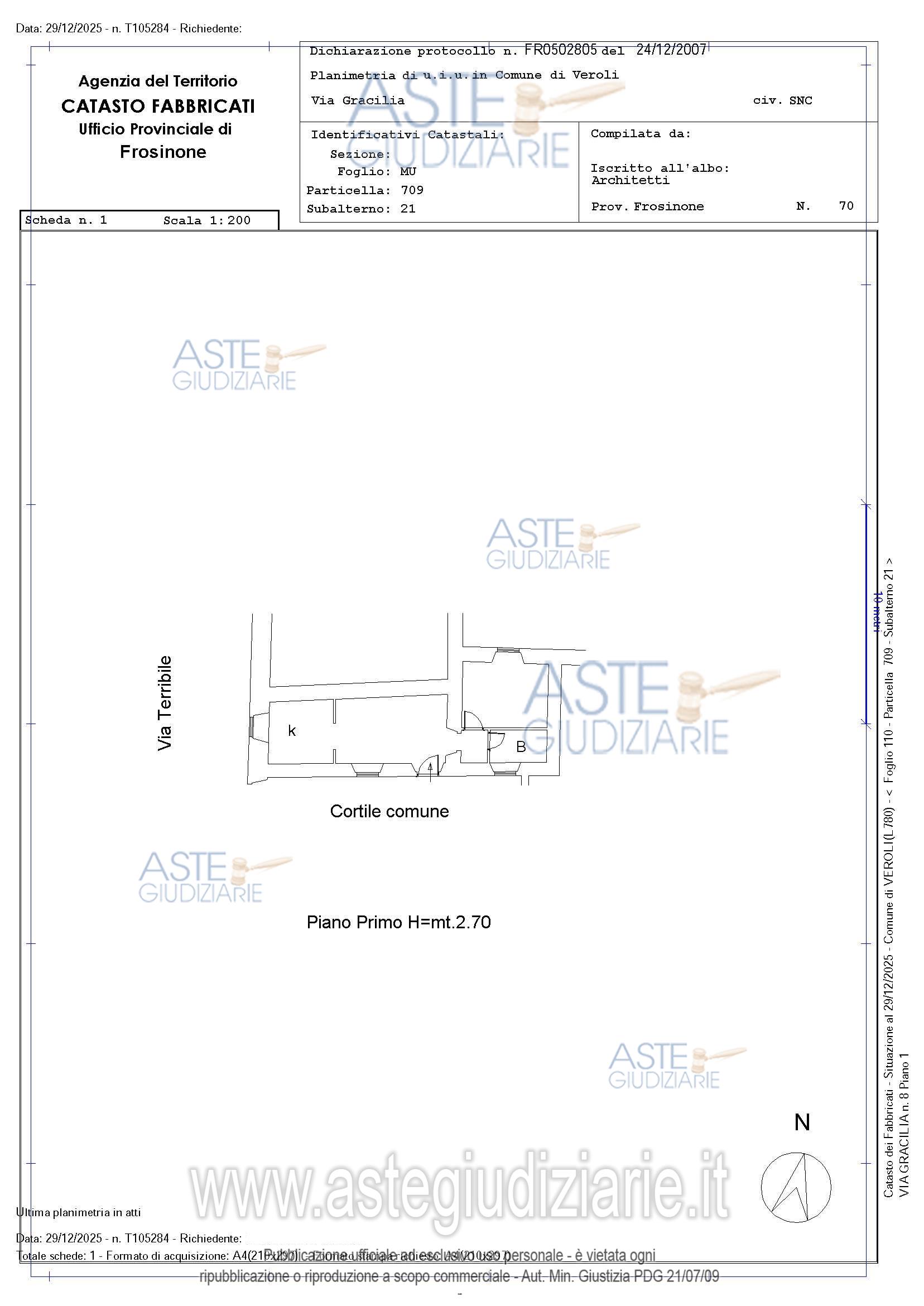 Planimetria del bene