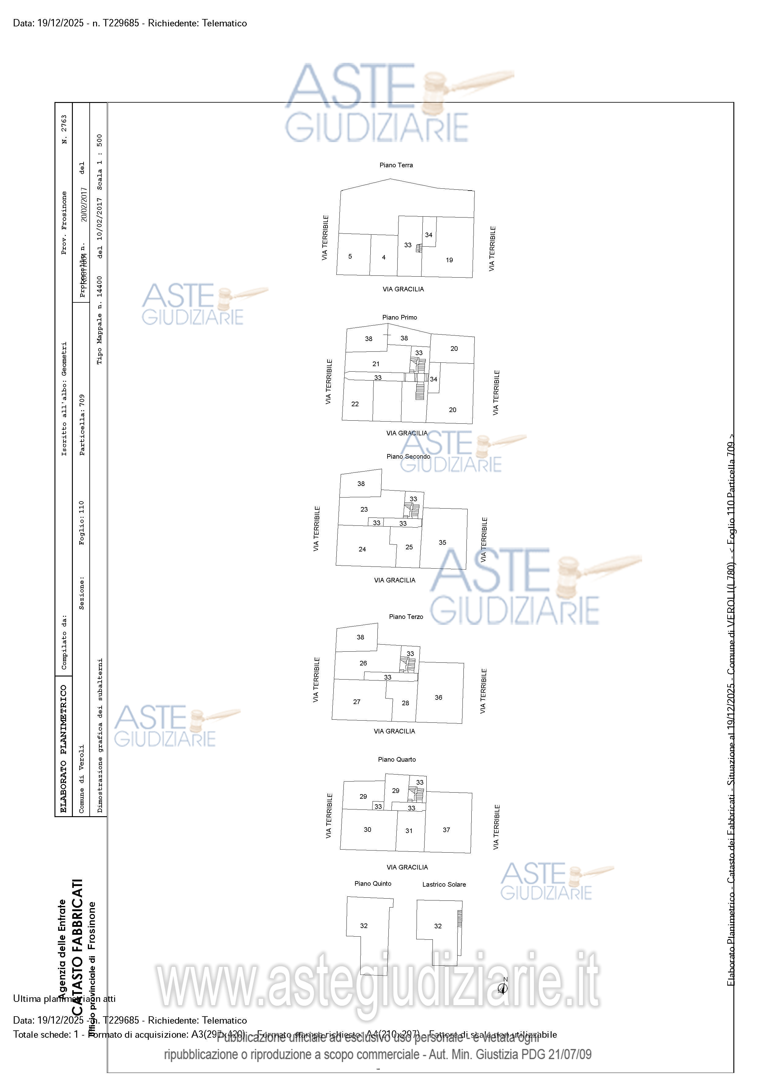 Planimetria del bene