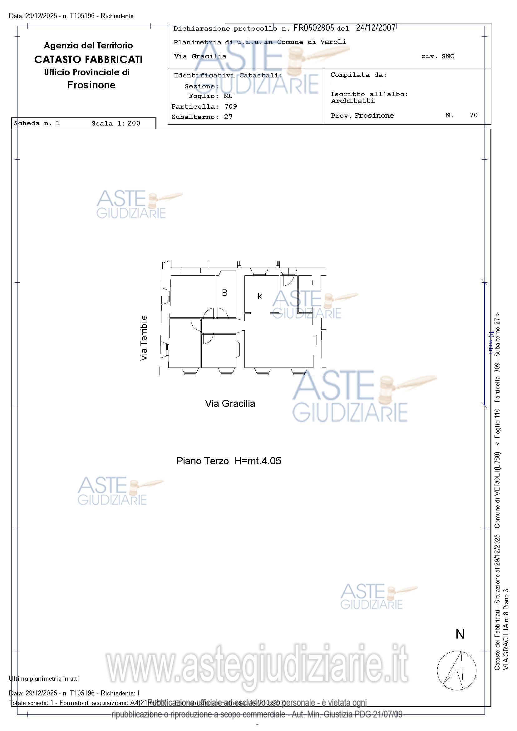 Planimetria del bene