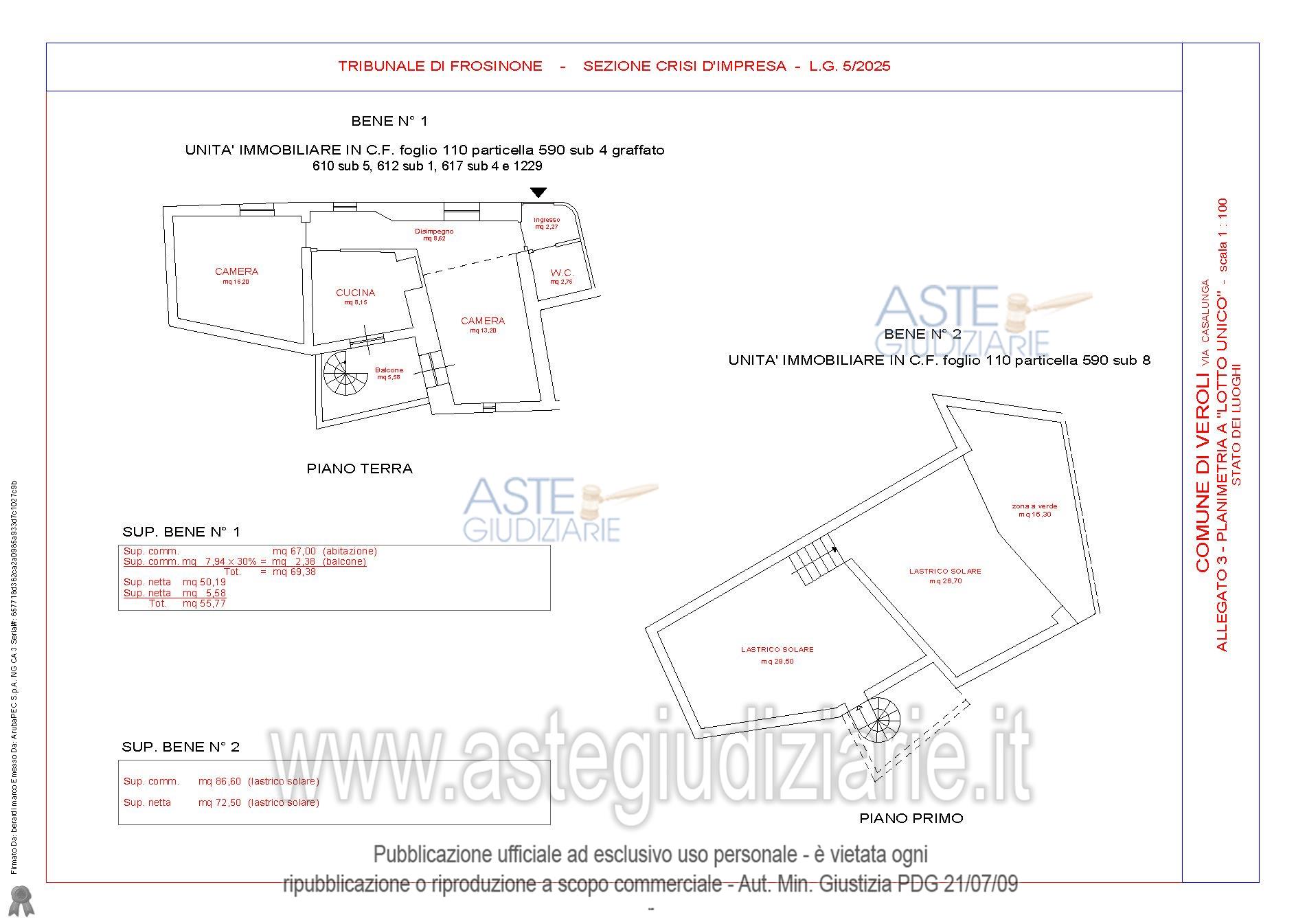 Planimetria del bene