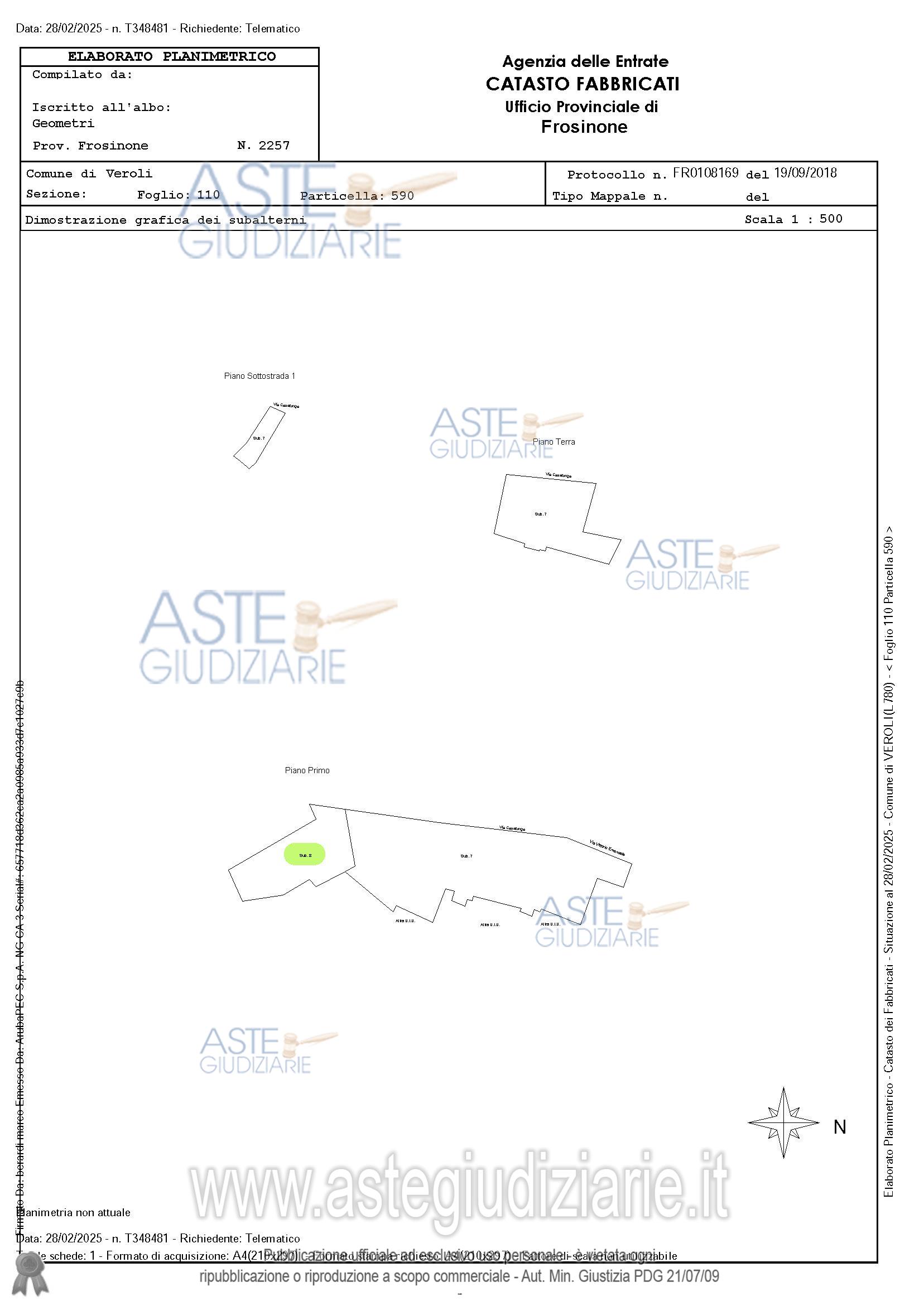 Planimetria del bene