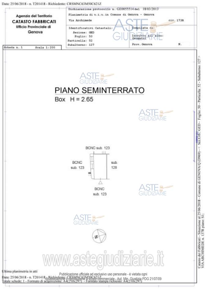 Planimetria del bene