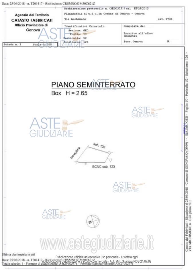 Planimetria del bene
