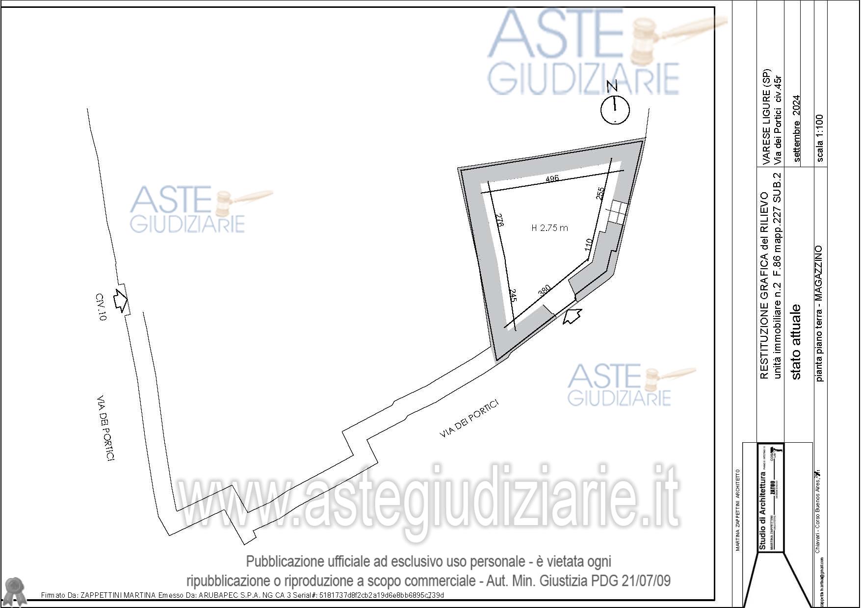 Planimetria del bene