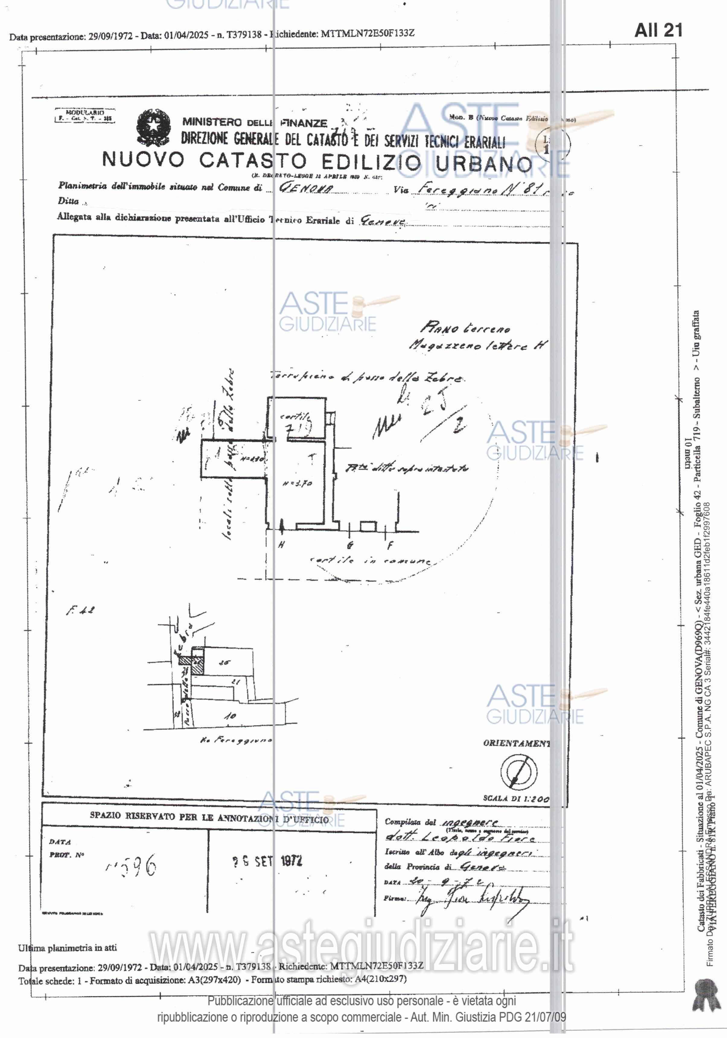 Planimetria del bene