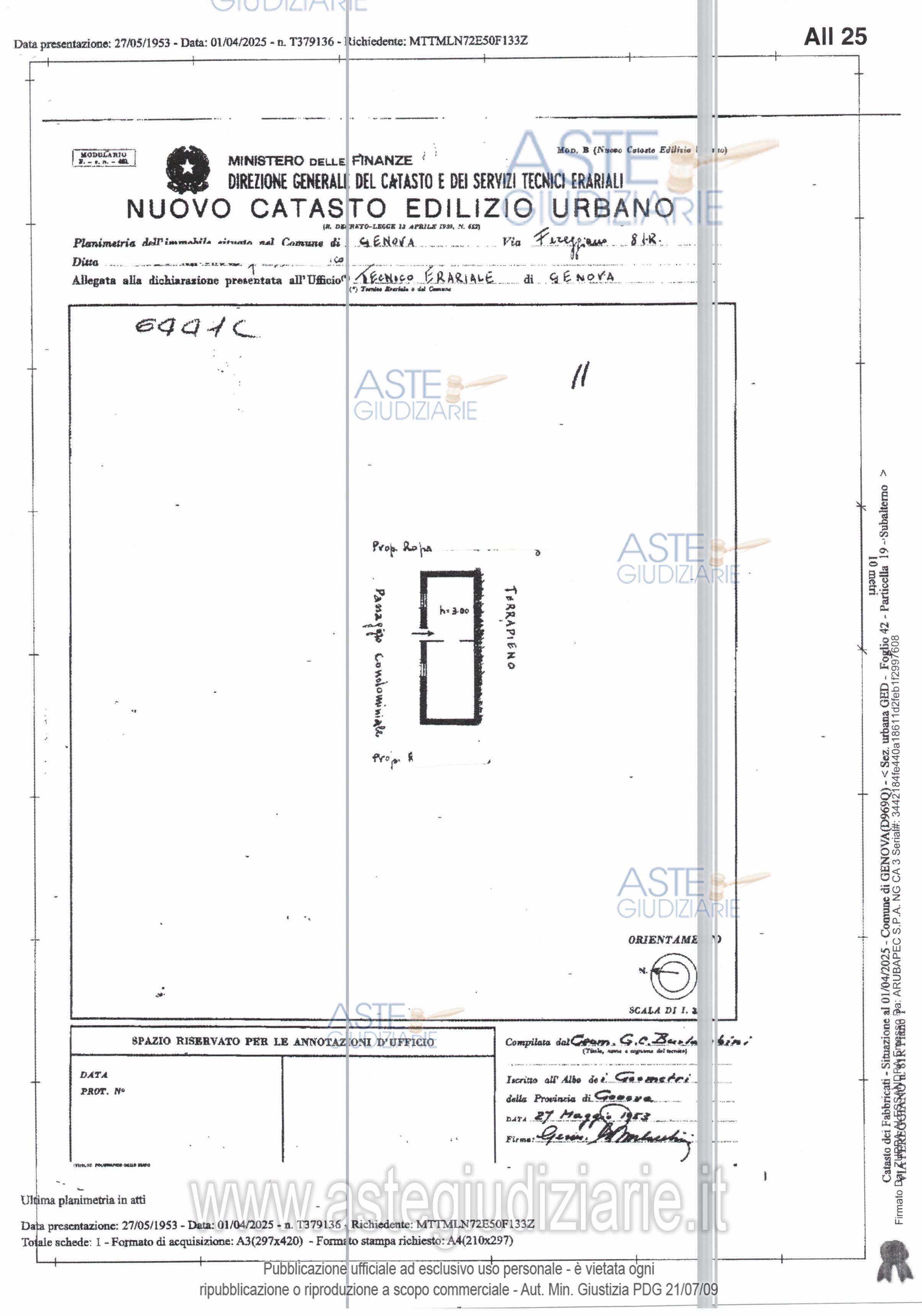Planimetria del bene