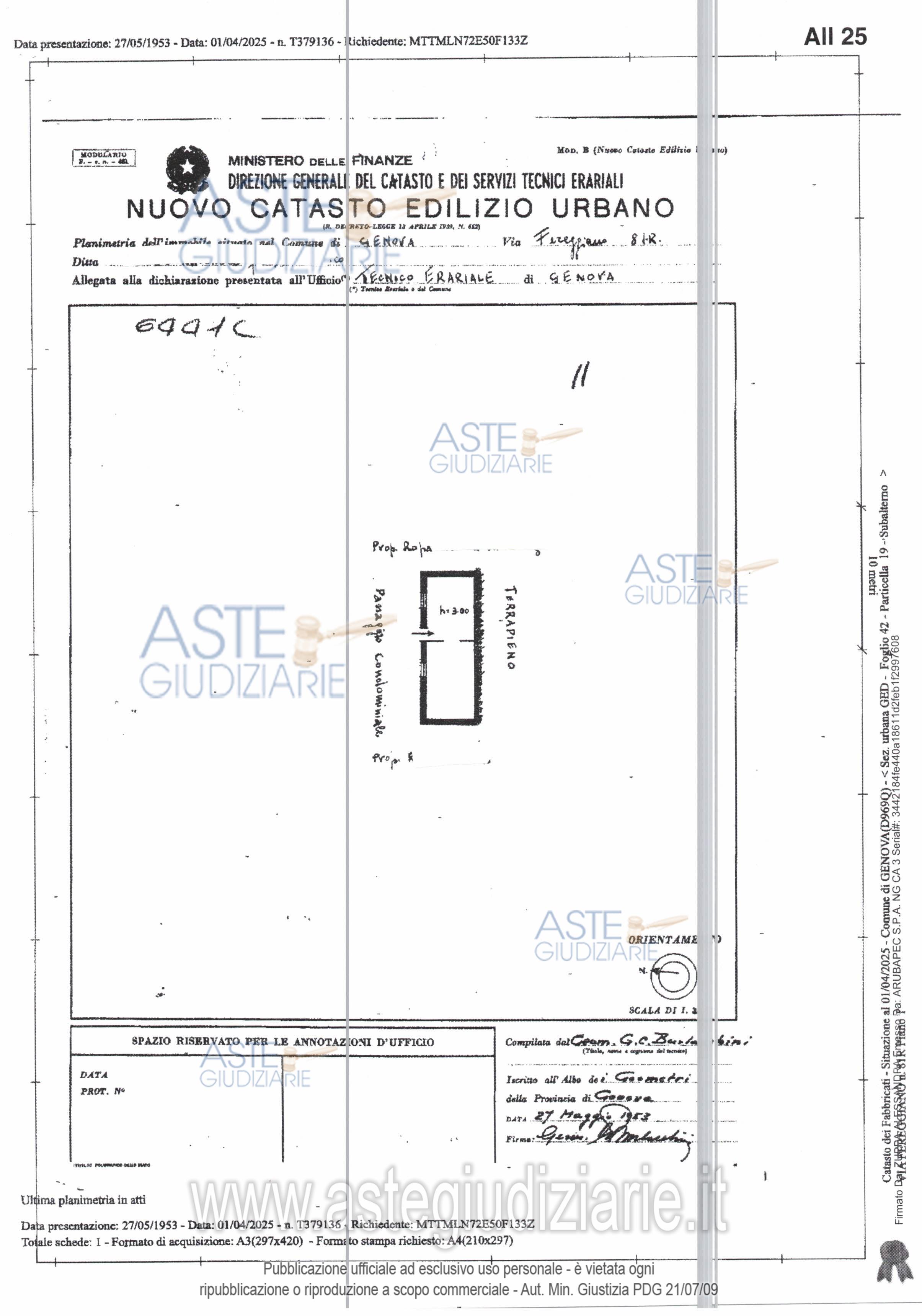 Planimetria del bene