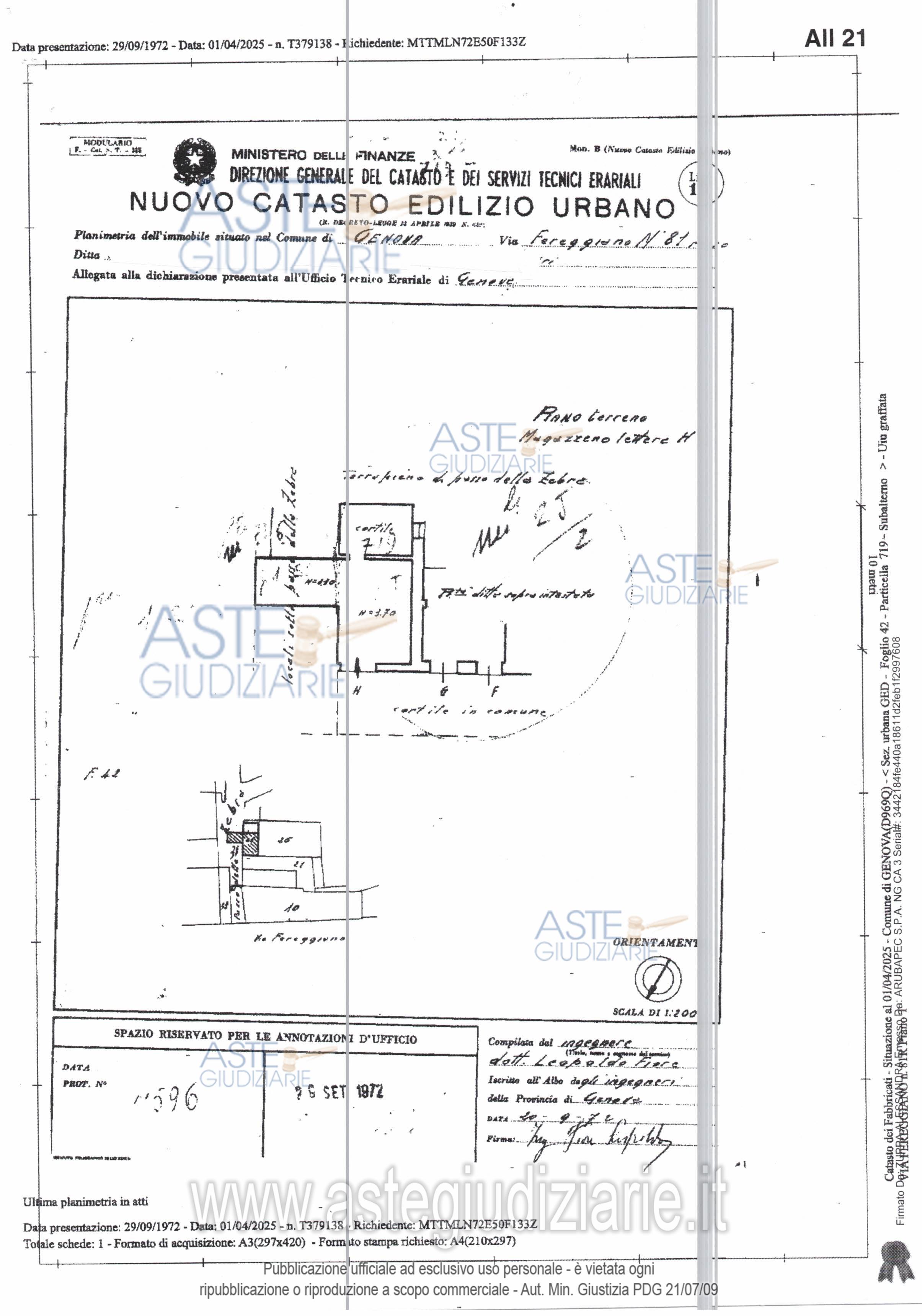 Planimetria del bene