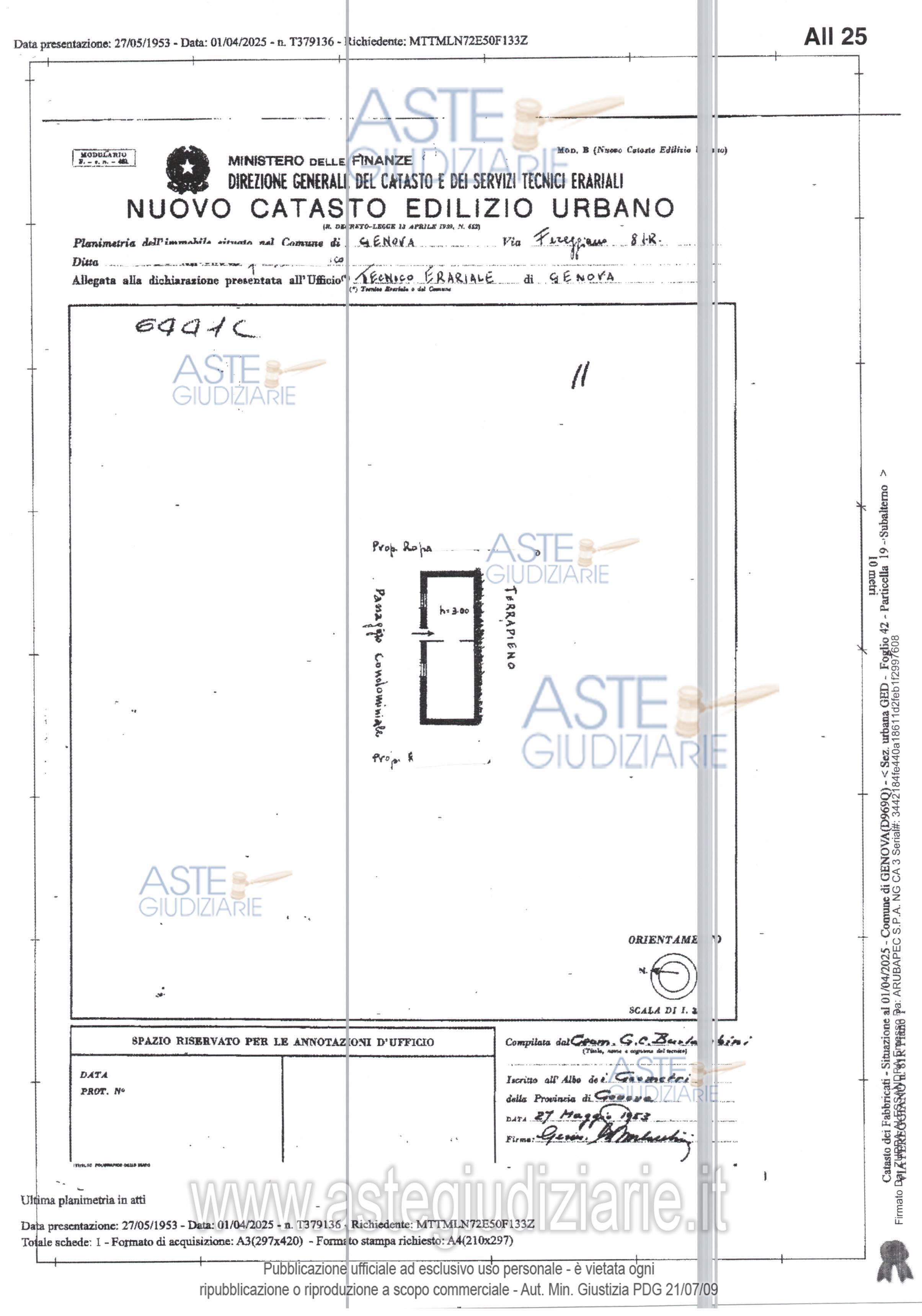 Planimetria del bene