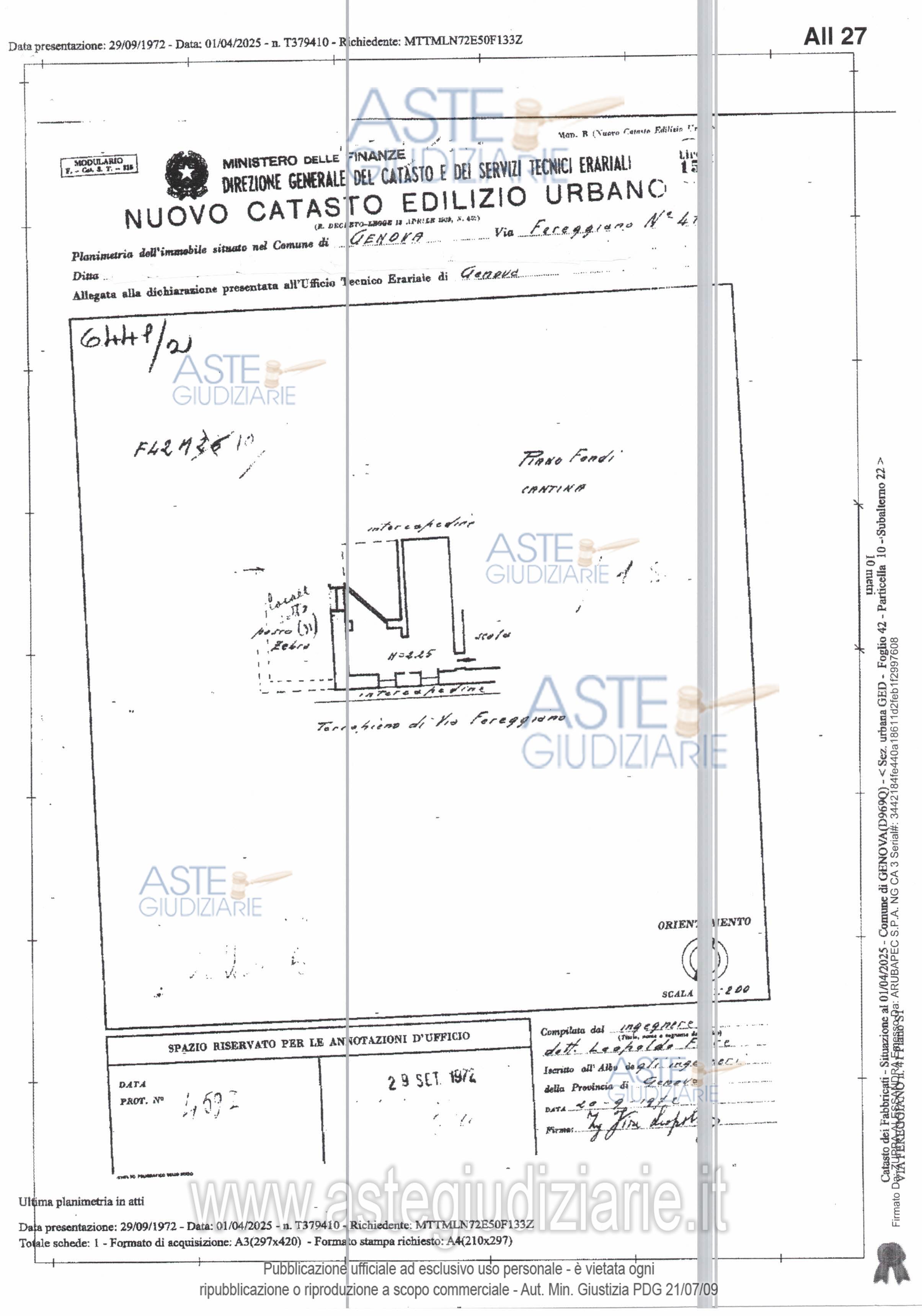 Planimetria del bene