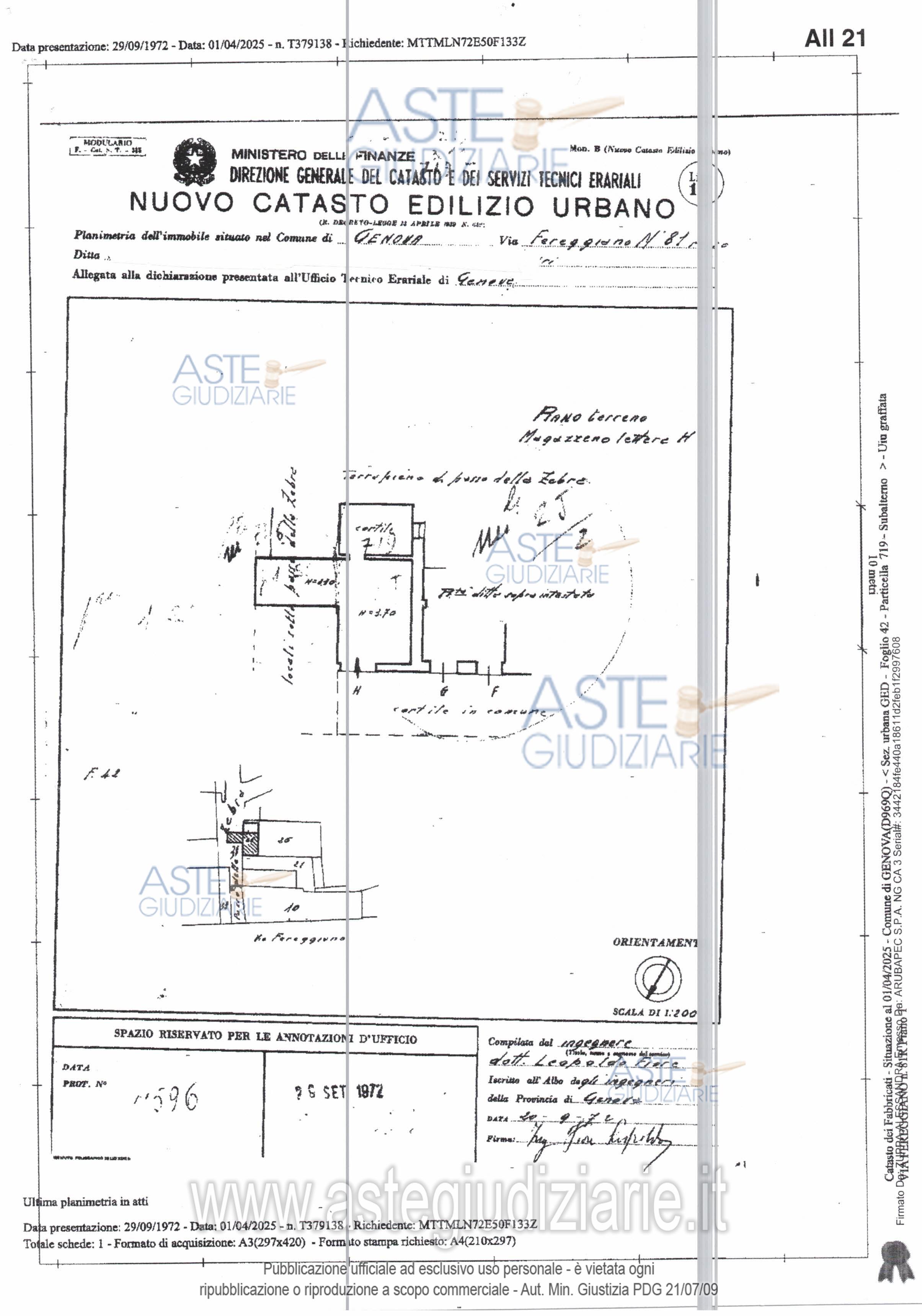 Planimetria del bene