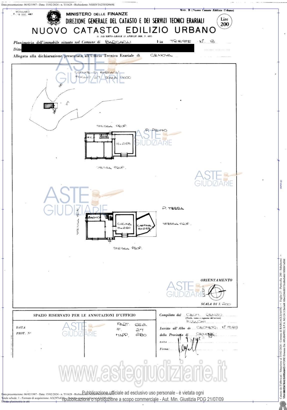 Planimetria del bene