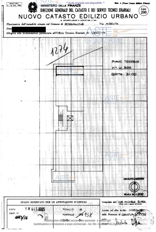 Planimetria del bene